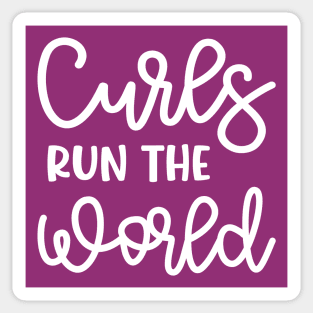 Curls Run The World Hairstylist Curly Hair Cute Sticker